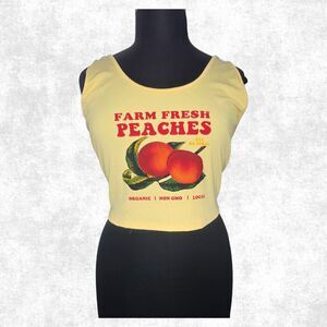 Farm Fresh Peaches Yellow Crop Tank – 2X